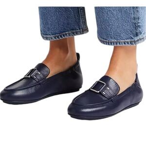 FitFlop Allegro Studded Buckle Leather Loafers Loafers Size 6